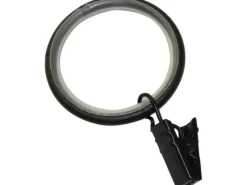 Gardinia Gardinenringe mit Gleiteinlage Industrial Home Ø 25 mm Schwarz 10 Stück