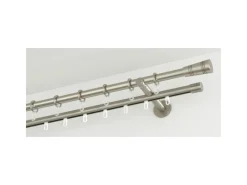 Gardinia Gardinenstange Chicago mit Innenlauf II Ø 20 mm Edelstahloptik 160 cm