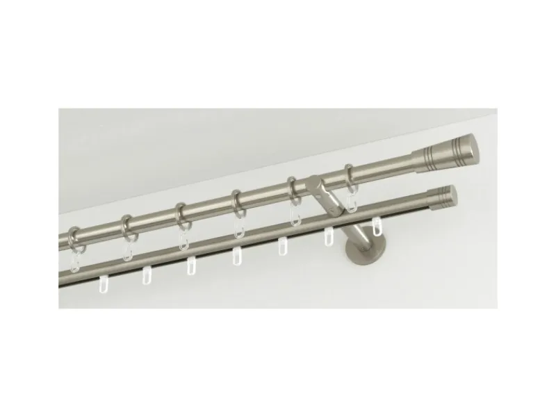 Gardinia Gardinenstange Chicago mit Innenlauf II Ø 20 mm Edelstahloptik 160 cm