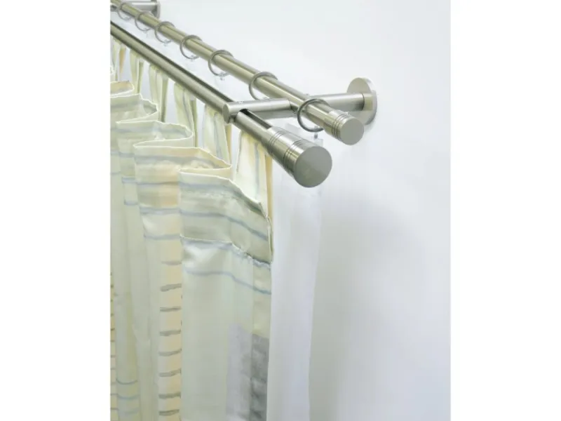 Gardinia Gardinenstange Chicago mit Innenlauf II Ø 20 mm Edelstahloptik 160 cm