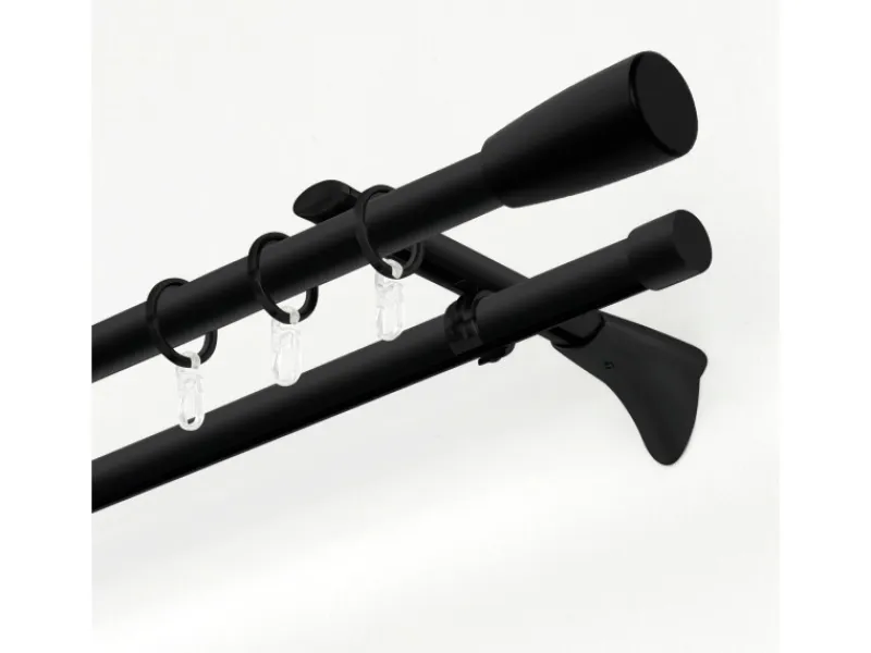 Gardinia Gardinenstange Chicago mit Innenlauf I Ø 20 mm Schwarz - Matt 240 cm