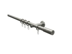 Clearance Gardinia Gardinenstangen-Set Zylinder Ø 20 mm optik 160 cm Edelstahl