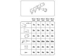Gardinia Gardinenstangen-Set Lugano Ø 28 mm 200 cm