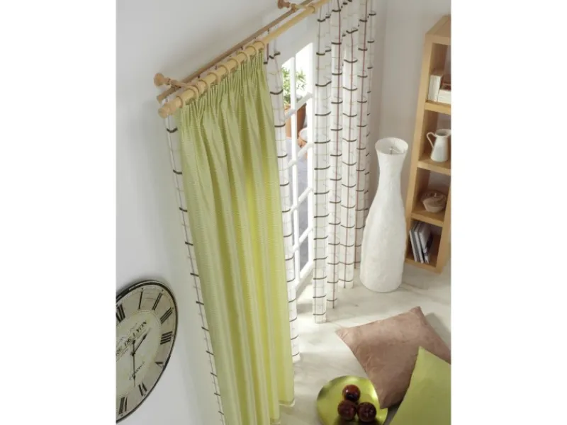 Best Gardinia Gardinenstangen-Set Lugano Ø 28 mm 250 cm Kiefer