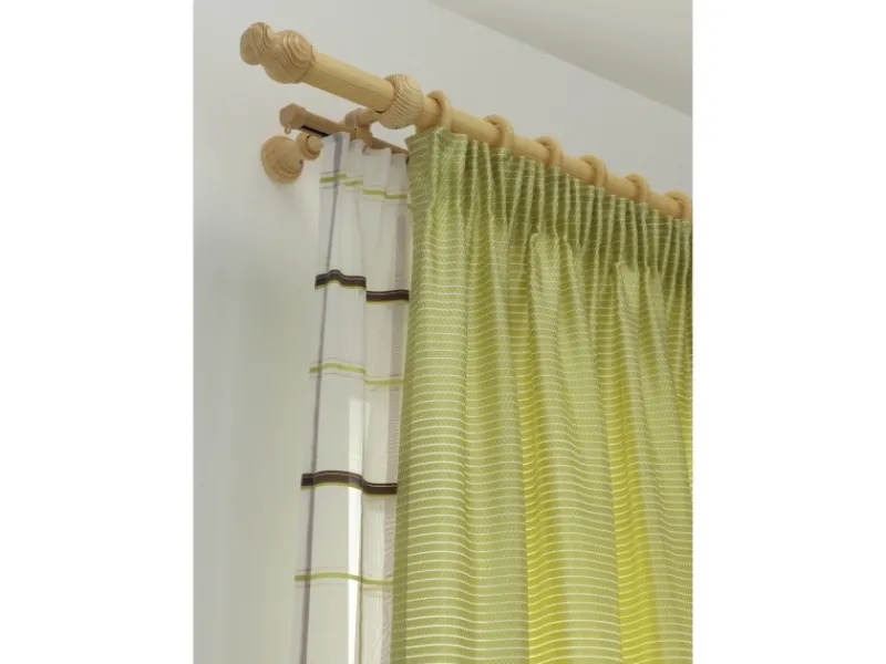 Best Gardinia Gardinenstangen-Set Lugano Ø 28 mm 250 cm Kiefer