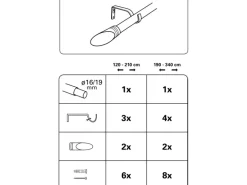 Hot Gardinia Gardinenstangen-Set Ellipse Ø 16/19 mm Edelstahl-Optik 190 cm - 340 cm
