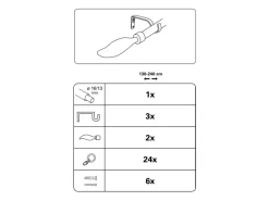 Best Gardinia Gardinenstangen-Set Flame Ø 13/16 mm 130 cm - 240 cm Silber