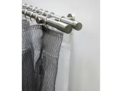 Outlet Gardinia Gardinenstangen-Set Zylinder 2-läufig Ø 20 mm Edelstahloptik 160 cm