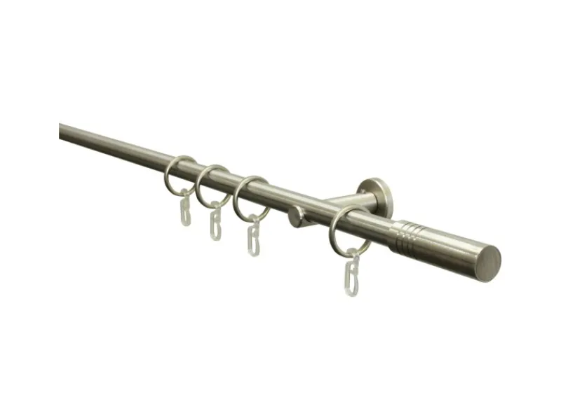 Gardinia Gardinenstangen-Set Sigma Ø 16 mm Edelstahloptik 120 cm