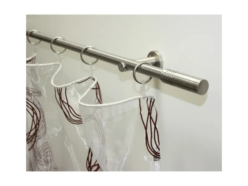 Gardinia Gardinenstangen-Set Sigma Ø 16 mm Edelstahloptik 120 cm