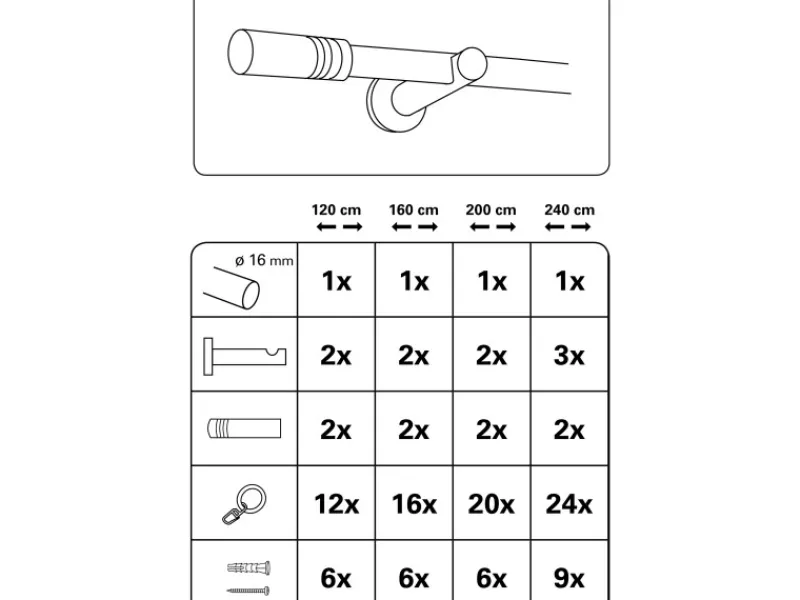 Gardinia Gardinenstangen-Set Sigma Ø 16 mm Edelstahloptik 120 cm