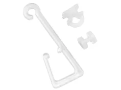 Gardinia Haken für Stoffösen mit X-Gleiter und Rollen Transparent 10-er Pack