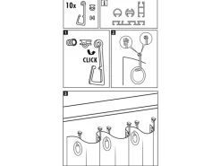 Gardinia Haken für Stoffösen mit X-Gleiter und Rollen Transparent 10-er Pack