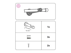 New Gardinia Holz-Träger Country für Ø 25 mm offen 12 cm Castell Eiche