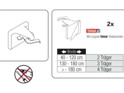 Gardinia Klebeträger-Set Weiß