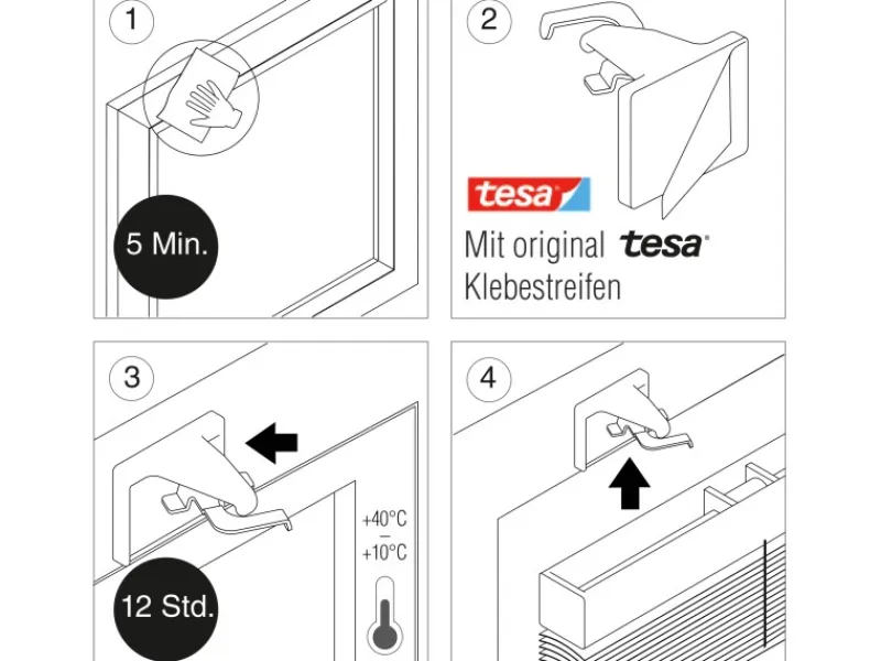 Gardinia Klebeträger-Set Weiß