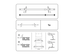 Gardinia Klemmstange Press&Go Kugel Ø 8/10 mm 50 - 80 cm