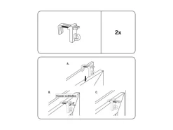 Hot Gardinia Klemmträger mit Haken Weiß