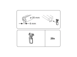 Gardinia Klickgleiter Maxi Weiß 20-er Pack