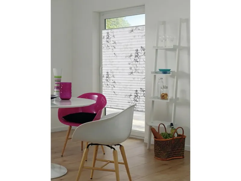 Gardinia Plissee Bella Blätter 40 cm x 130 cm Weiß