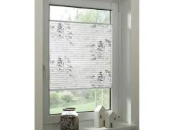 Gardinia Plissee Bella Blätter 70 cm x 130 cm Weiß