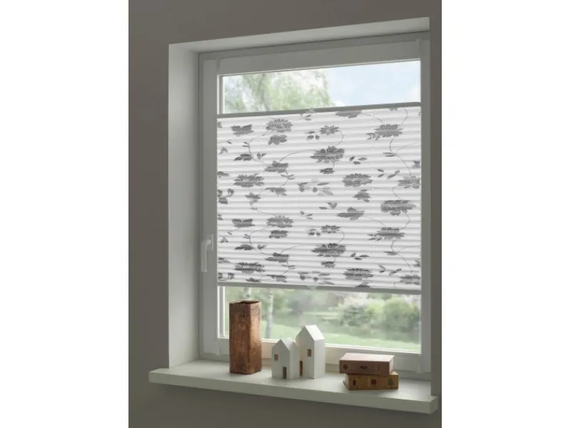 Gardinia Plissee Concept zum Klemmen 50 cm x 130 cm Dekor Blüte