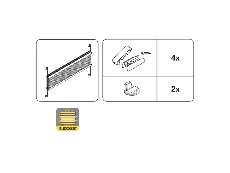 Gardinia Plissee Concept Tageslicht 80 cm x 210 cm Schwarz
