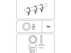 Clearance Gardinia Ringe Bifo Weiß 10-er Pack