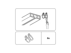 Gardinia Rollringe für Schleuderstab Weiß 6-er Pack