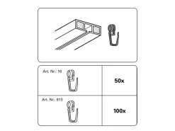 Clearance Gardinia Rollringe Weiß 50-er Pack