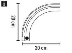 Gardinia Rundbogen links für Vorhangschiene 1-läufig Weiß