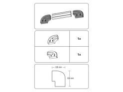 Sale Gardinia Rundbogen 2-läufig GE2 mit Endstücken Weiß 13,5 cm x 13,5 cm 2-er Pack