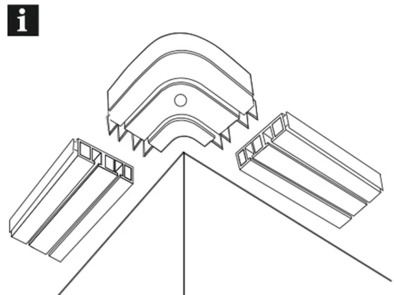 Gardinia Rundbogen 2-läufig GE2 für Verlängerung Weiß 13,5 cm x 13,5 cm