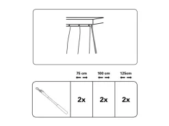 Gardinia Schleuderstab Metall Weiß 75 cm 2-er Pack