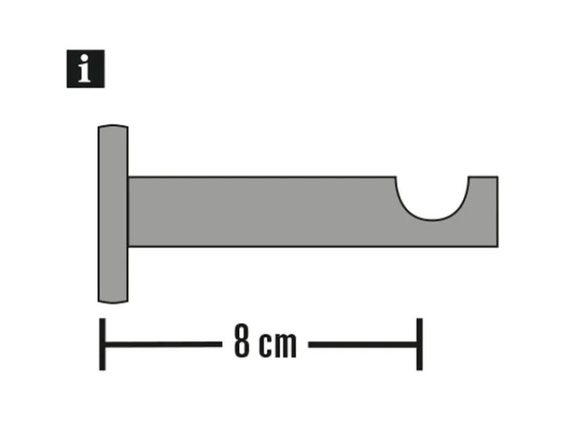 New Gardinia Träger Chicago für Ø 20 mm offen Schwarz 8 cm