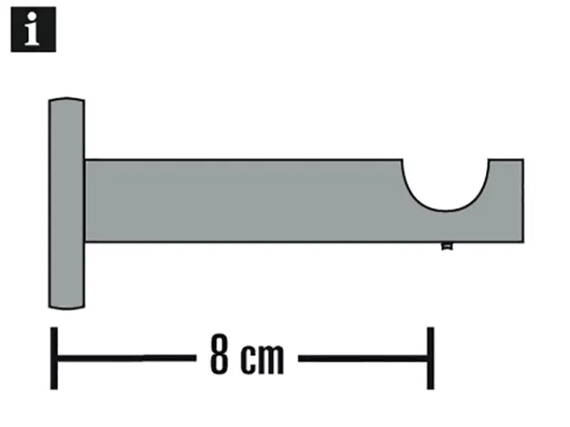 Gardinia Träger Chicago Offen für Gardinenstange Ø 20 mm Schwarz - Matt