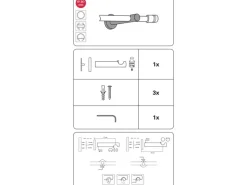 Gardinia Träger Chicago Offen für Gardinenstange Ø 20 mm Schwarz - Matt