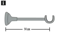 Best Gardinia Träger Europa offen kurz für Ø 19 mm Silber-antik 14 cm