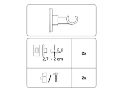 Best Gardinia Träger für Caféhausstange California Ø 10/12 mm Weiß
