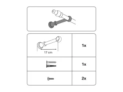 Best Gardinia Träger Lugano für Ø 28 mm geschlossen Kolonial 17 cm