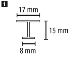 Gardinia T-Schiene Kunststoff Weiß 250 cm