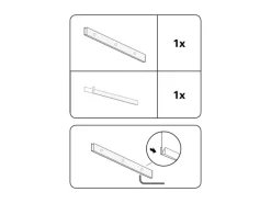 Gardinia Unterprofil Silber 60 cm