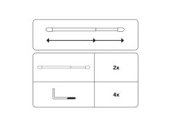 Gardinia Vitragestange flachoval Ø 11 mm 40 cm - 65 cm 2-er Pack