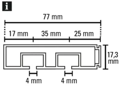 Outlet Gardinia Vorhangschiene 2-läufig GE2 Weiß 250 cm