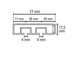 Outlet Gardinia Vorhangschiene 2-läufig GE2 Weiß 250 cm
