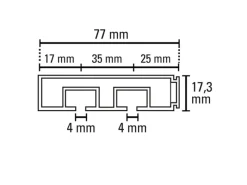 Gardinia Vorhangschiene 2-läufig GE2 Weiß 180 cm