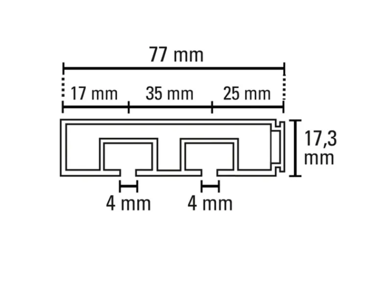 Gardinia Vorhangschiene 2-läufig GE2 Weiß 180 cm