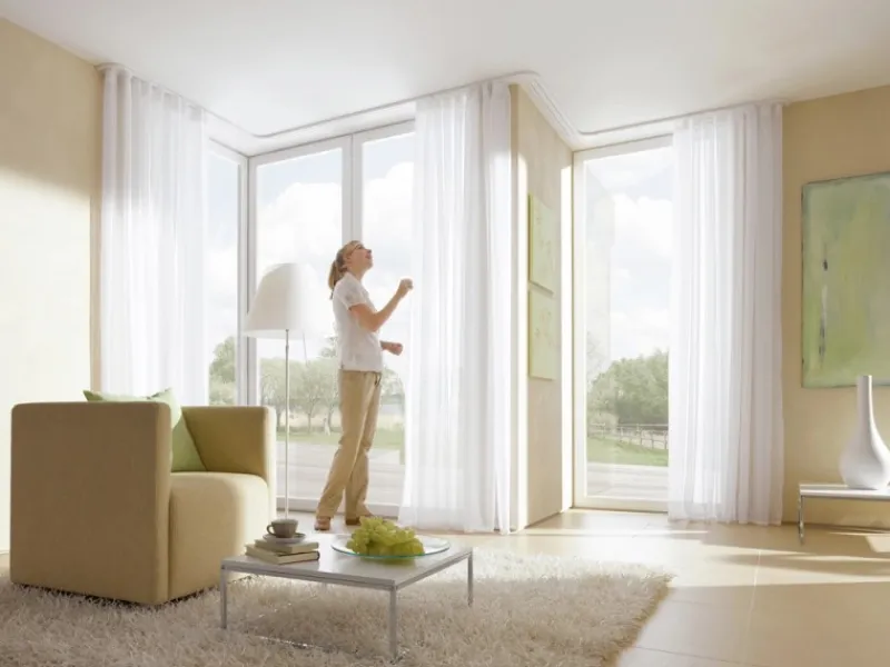 Gardinia Vorhangschiene 2-läufig GE2 Weiß 180 cm