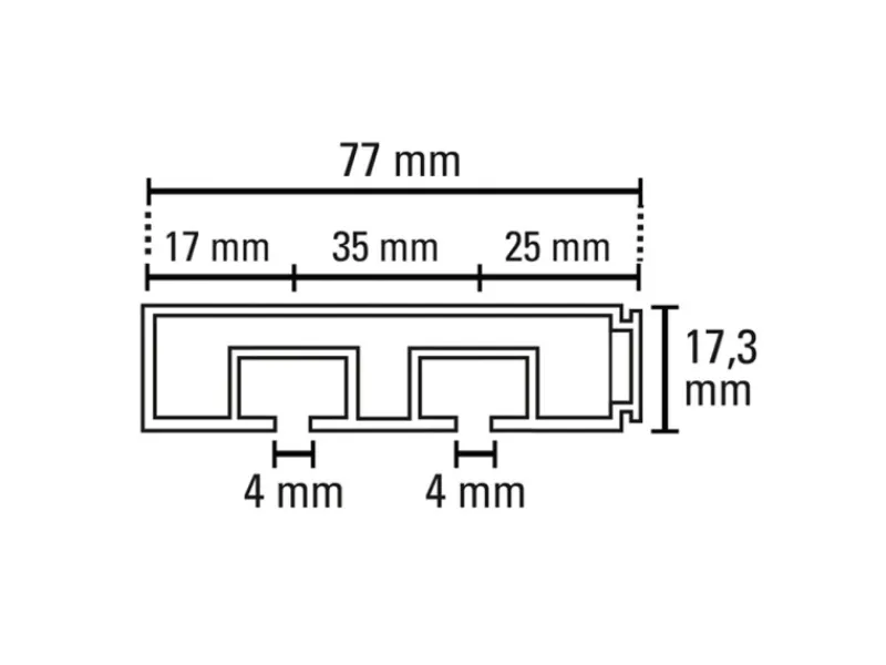 Gardinia Vorhangschiene 2-läufig GE2 Weiß 300 cm