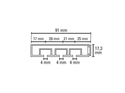 Gardinia Vorhangschiene 3-läufig GE3 Weiß 210 cm